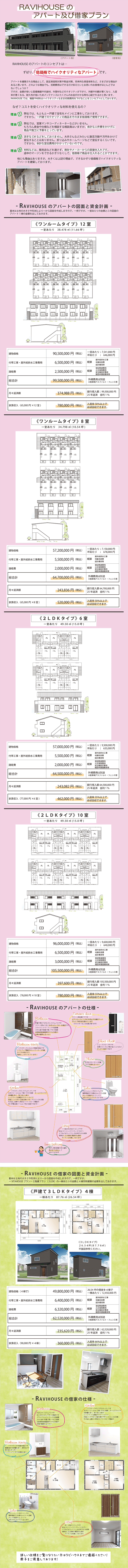 RAVIHOUSEのアパート及び借家プラン